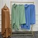 2025 New Muslim Women's Clothing Arabic Solid Color Long Robe Dress Two-Piece Set_ecoleips.com