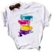 Eurean And American Cross-border Foreign Trade Clothing 3D Nail Polish Print Round Neck Short-sleeve Women's T-shirt_ecoleips.com