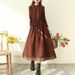 First-Line Brand Italian Original Export Clearance Women's Lace Floral Long Sleeve Cotton Linen Dress_ecoleips.com