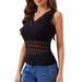 European American Cross-border 2026 V-neck Lace Patchwork Outerwear And Innerwear All-season Fashion Tank Top T-shirt_ecoleips.com