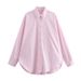 2025 New Women's Clothing Summer Fashion Loose Plaid Long Sleeve Turn-down Collar Casual Shirt K5-3434_ecoleips.com