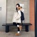 girl Qiqiuyu Navy Blue Workwear Down Cotton Jacket Parka Women Short Small Size Winter Fur Collar Thickened Coat_ecoleips.com