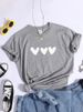 European And American Cross-border Foreign Trade Wholesale Clothing, Simple Heart-shaped Round Neck Plus-size_ecoleips.com