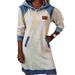 Trendy Color-Block Hooded Sweatshirt For Women – Oversized Streetwear Pullover With Contrast Hood & Drop Shoulder Sleeves_ecoleips.com