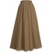 Vintage High Waist A-Line Midi Skirt Lace-Trimmed Flared Hem plus Size Women's Bottoms M-4XL Size Freedom Color Poetry_ecoleips.com