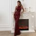 Women's Clothing Banquet Evening Dress Ladies Temperament Sequin Host Mermaid Long Slim Dress_ecoleips.com
