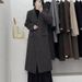 Luxury Double-Breasted Wool Coat – Longline Trench Coat With Notched Lapel (Cocoa/Taupe/Charcoal, S-M, Premium Outerwear)_ecoleips.com