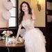 Women's Clothing Small Birthday Dress High End Feather Style Spring High End Tube Top Off Shoulder Banquet_ecoleips.com