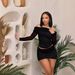 Women's Mesh Panel Casual Dress Set 2-Piece Outfit Long Sleeve Short Skirt Combo For Work & Daily Wear_ecoleips.com