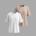 Women's Casual Short Sleeve T-Shirt 2-Pack Soft Cotton Blend Crewneck Tee Set for Everyday Wear_ecoleips.com