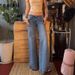 Women's Clothing Hot Girl Low Waist Washed Flared Jeans Female Casual Straight Mopping Trousers_ecoleips.com