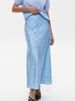 K New Fashionable Women's Flowing Printed Midi Skirt With Temperament, Waist Bag And Hip Cinching, Midi Long Skirt_ecoleips.com