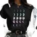 Women's Summer Tops, Colorful Moon Print Short-sleeve Women's T-shirts_ecoleips.com