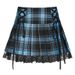 Women's Plaid Mini Skirt Cross Strap Lace Pleated New Style Spicy Girl Subculture Skirt For Autumn Winter_ecoleips.com