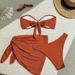 Women's Clothing New Bikini Solid Color Swimsuit Three Piece Tube Top Beach Skirt_ecoleips.com