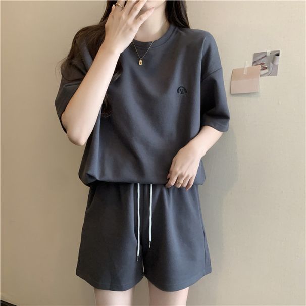 Women's Dopamine Color Sport Set – Trendy Short Sleeve T-Shirt & Shorts, Summer Casual Two-Piece Outfit_ecoleips.com