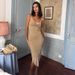 Cowl Neck Spaghetti Strap Dress Women Mesh Patchwork Backless Slim Party Dress_ecoleips.com