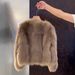 Versatile Imitation Fox Fur Coat Women's Horn Buckle Autumn And Winter V-neck Fur Coat_ecoleips.com