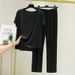 Audday Fashion Ice Silk For Women Summer Thin New Style Elegant Sports Casual Wide-Leg Pants Short Sleeve Two-Piece Set Trendy_ecoleips.com