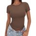 2026 European And American New T-Shirt Slim Fit Round Neck Tight Sexy Summer Top Women's Clothing_ecoleips.com