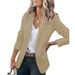 2025 Autumn New Elegant Jacket Wish Women's Long Sleeve Solid Color Suit Collar Single-Breasted Blazer_ecoleips.com