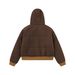girl American Retro Thickened Hooded Cotton Jacket 2025 Winter Women's Loose Short Fur Collar Parka_ecoleips.com