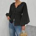 Voya Women's Simple And Intellectual Style T-Shirt, Autumn/Winter Oversized Batwing Sleeve Loose Cardigan Top_ecoleips.com
