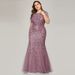 Women's Clothing Version Sequined Mesh Fishtail Slim Sexy_ecoleips.com