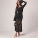 Elegant Lace Bodycon Midi Dress Long Sleeve Slim Fit Office Party Evening Gown for Women Sexy Elegant Slim Fit Midi Dress_ecoleips.com