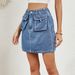 Women's Clothing Spring And Summer New Washed Elastic Waist Denim Short Skirt Skirt_ecoleips.com