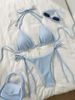 Women's Clothing Swimsuit Female Sexy Backless Straps Solid Color Bikini_ecoleips.com