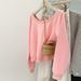 Real Shot Of The 2025 New Spring/autumn Solid Color Thin Long-sleeve Sweatshirt For Women, Loose Fit, With Fleece Lining_ecoleips.com