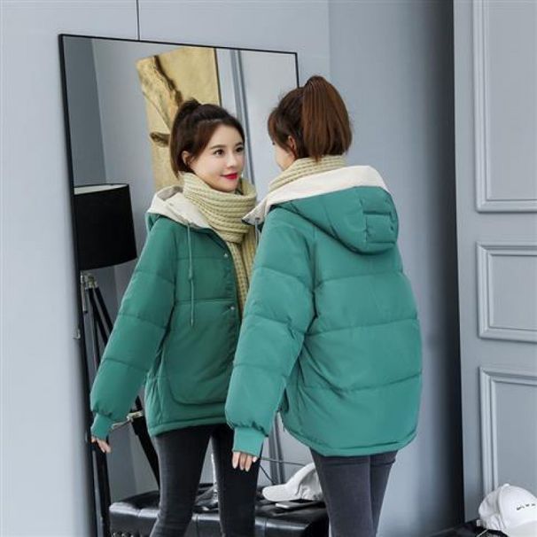 Down jacket for women winter new Korean style student short cotton padded jacket loose thickened cotton coat_ecoleips.com