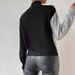 Semi-turtleneck Twist Knitted Sweater Contrasting Color Loose Casual Sweater Women_ecoleips.com