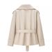 Women's Clothing Women's Stylish Casual Versatile Solid Color Short Jacket Style Homemade Clothing With Belt For Formal & Casual_ecoleips.com