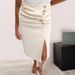 Women's Clothing Fashion Summer Midi Skirt For Women Versatile With Slit And Buttons_ecoleips.com