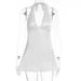 Summer Satin Halter Backless Bodycon Dress Women Solid Slim Fit Ruffle Trim Hip Wrapped Party Evening Dress_ecoleips.com