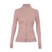 Women's Gold Zipper Jacket Top Slim Fit Stand Collar Quick Drying Elastic Fitness Running Yoga Wear_ecoleips.com