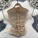 Women's Sparkling Sleeveless Vest High Neck Fishtail Top Sexy Alluring Inner Layer for Early Spring_ecoleips.com