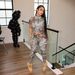 European And American Women's Fashion Set TW830 High Neck Short Sleeve Crop Top And Tight Fitting Hip Lifting Pants_ecoleips.com