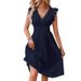 Women's Floral Sleeve V-Neck A-Line Midi Dress - Elegant Hollow-Out Casual Summer Dress Breathable Hollow-Out Detail_ecoleips.com