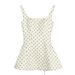 2025 New Summer Style For Slightly Plump Girls: Sweet Spicy Polka Dot Square Neck Strap Dress With Slim Waist And Puffy_ecoleips.com