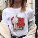 Women's Popular Plus-size Christmas-themed Top: Merry Christmas Tree, Santa Claus, White Loose-fitting Short-sleeve_ecoleips.com