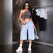 Light Blue Washed Cropped Denim Shorts for Women High Waisted Wide Leg Pants European American Style Rhinestone Embellished_ecoleips.com