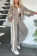 Women's Clothing Y2K Striped Zip Up Top Jacket For Women Casual Sportswear Set Autumn European American For Formal & Casual_ecoleips.com