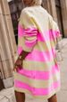 Women's Clothing Cardigan Loose Contrast Color Long Cardigan Knitted Sweater Cross Border Sweater_ecoleips.com