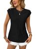 Women's Clothing Round Neck Jacquard Short Sleeve Loose T Shirt Vest_ecoleips.com