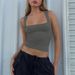Cross-Border Y2K Vest Inner Wear European And American Trendy Brand Women's Sexy Slim Fit Hot Girl BM Top Square Neck_ecoleips.com