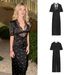 Waist Skinny Printed Dress Women's Sexy Lace Splicing V-Neck Dress Women_ecoleips.com