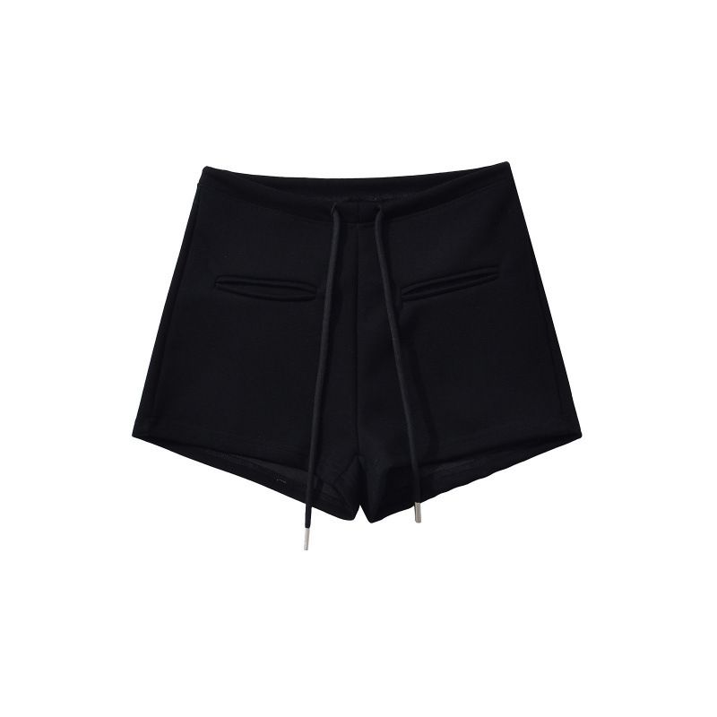 Women's Clothing Hot Girl Low Waist Drawstring Sports Shorts For Women Slim Fit Outer Wear Versatile Hip Wrapped Slim Three Point Casual Hot Pants_ecoleips.com